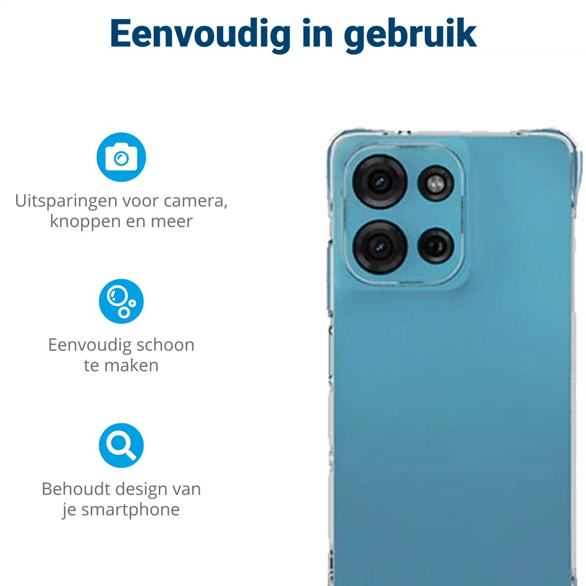 Motorola Moto G75 Hoesje Schokbestendig en Dun TPU Back Cover Transparant afbeelding 5