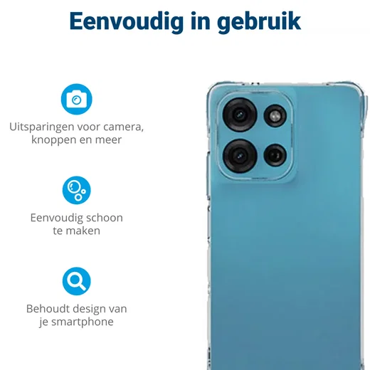 Motorola Moto G75 Hoesje Schokbestendig en Dun TPU Back Cover Transparant afbeelding 5