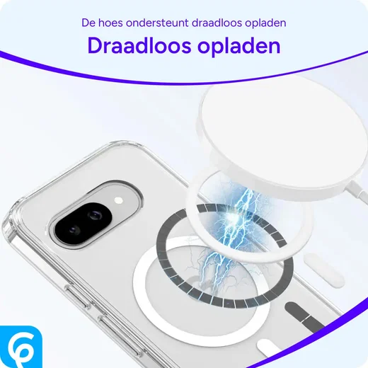 Google Pixel 9a Hoesje Hard Back Cover met MagSafe Transparant afbeelding 5
