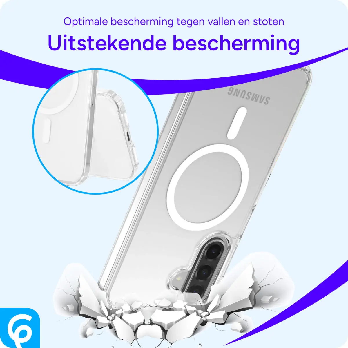 Samsung Galaxy A36 Hoesje Hard Back Cover met MagSafe Transparant afbeelding 2