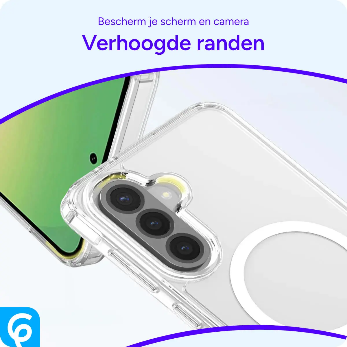 Samsung Galaxy A36 Hoesje Hard Back Cover met MagSafe Transparant afbeelding 3