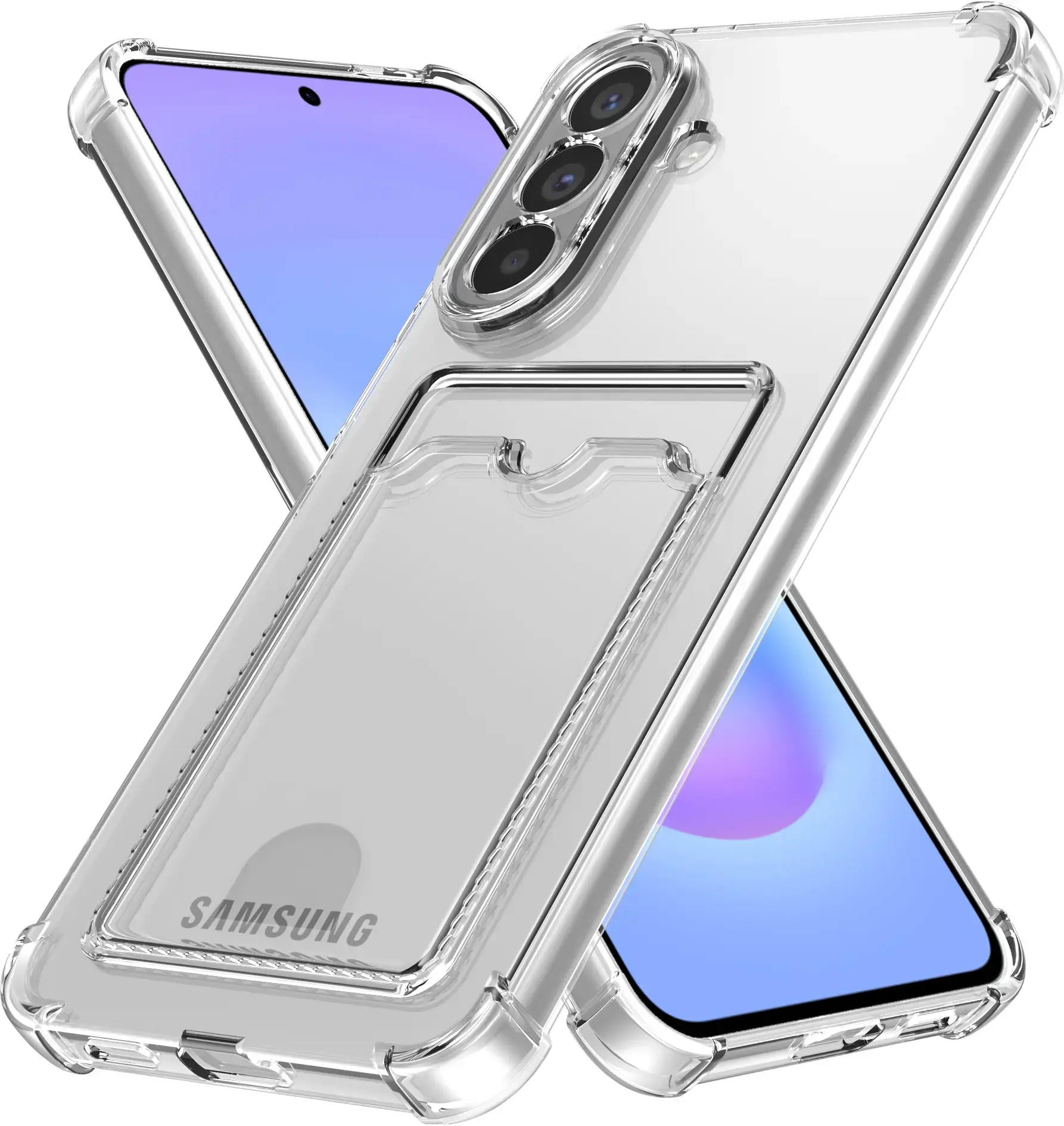 Samsung Galaxy A36 Hoesje Dun TPU met Pasjeshouder Back Cover Transparant afbeelding 1