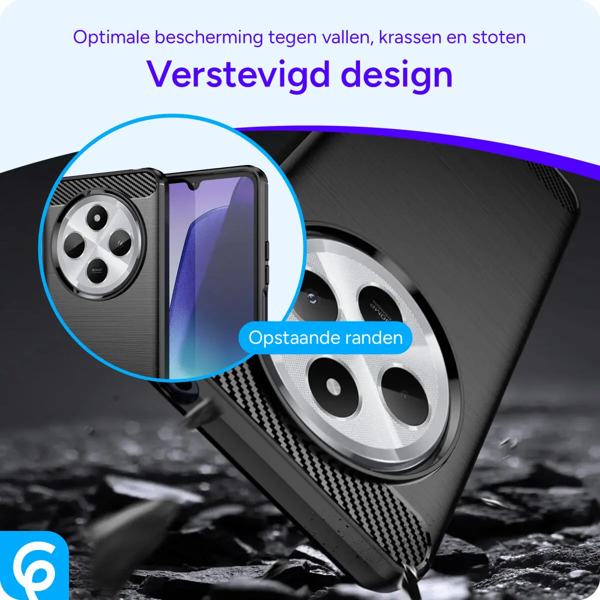 Xiaomi Redmi 14C Hoesje Geborsteld TPU Flexibele Back Cover Zwart afbeelding 2