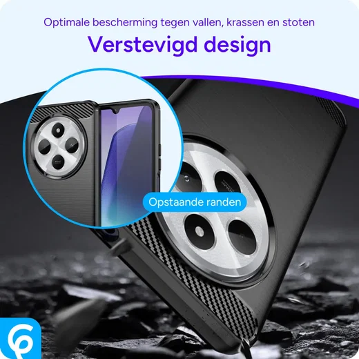 Xiaomi Redmi 14C Hoesje Geborsteld TPU Flexibele Back Cover Zwart afbeelding 2