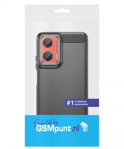 Motorola Moto G35 Hoesje Geborsteld TPU Flexibele Back Cover Zwart afbeelding 8