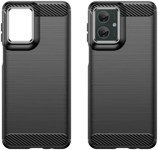 Motorola Moto G55 Hoesje Geborsteld TPU Flexibele Back Cover Zwart afbeelding 2
