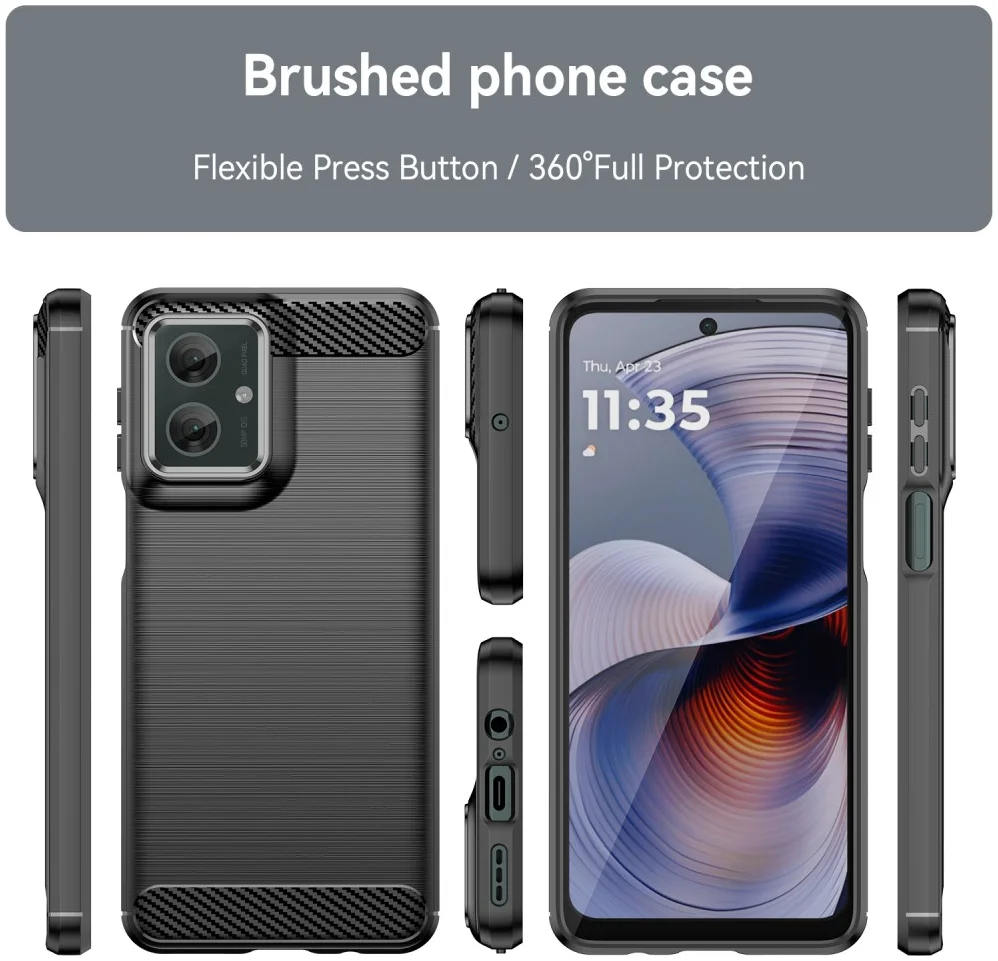 Motorola Moto G55 Hoesje Geborsteld TPU Flexibele Back Cover Zwart afbeelding 9