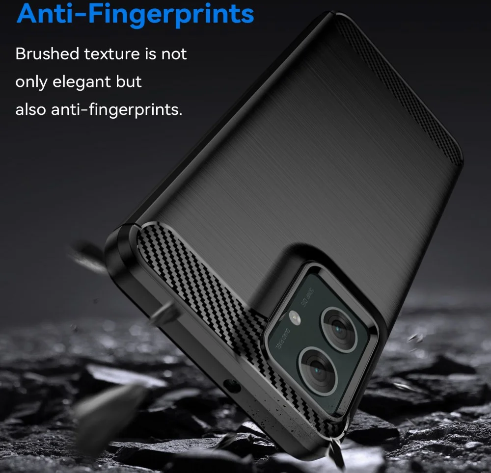 Motorola Moto G55 Hoesje Geborsteld TPU Flexibele Back Cover Zwart afbeelding 4