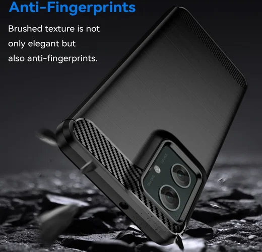 Motorola Moto G55 Hoesje Geborsteld TPU Flexibele Back Cover Zwart afbeelding 4