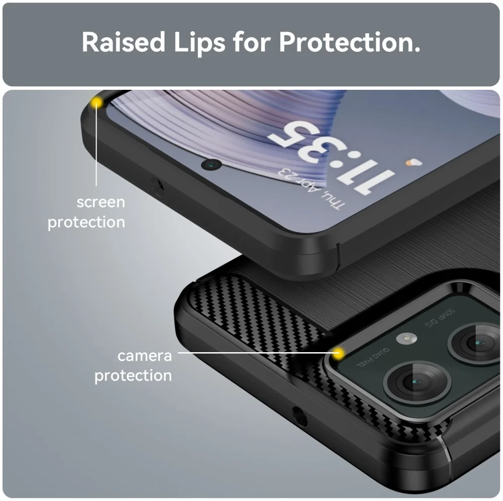 Motorola Moto G55 Hoesje Geborsteld TPU Flexibele Back Cover Zwart afbeelding 7