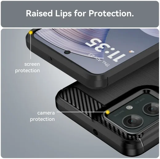 Motorola Moto G55 Hoesje Geborsteld TPU Flexibele Back Cover Zwart afbeelding 7