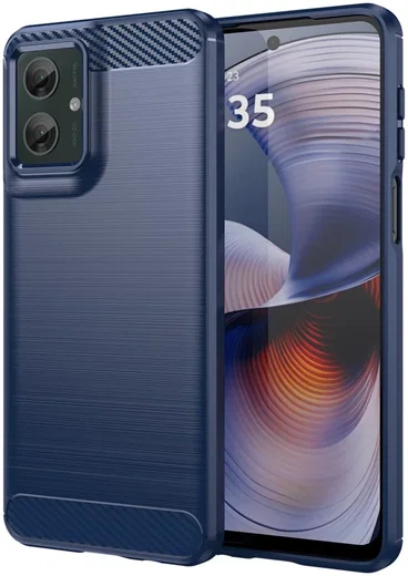 Motorola Moto G55 Hoesje Geborsteld TPU Flexibele Back Cover Blauw afbeelding 1