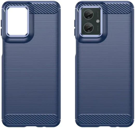 Motorola Moto G55 Hoesje Geborsteld TPU Flexibele Back Cover Blauw afbeelding 2