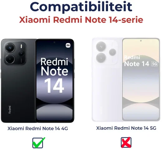Xiaomi Redmi Note 14 4G Hoesje Geborsteld TPU Flexibele Back Cover Zwart afbeelding 2