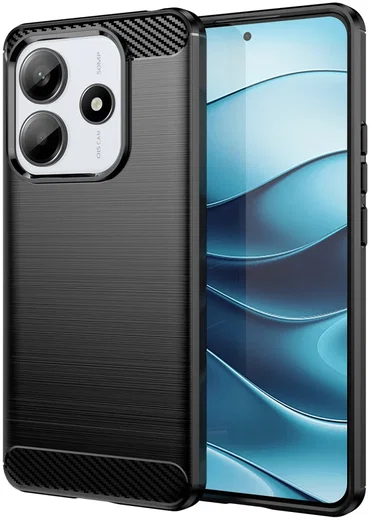 Xiaomi Redmi Note 14 4G Hoesje Geborsteld TPU Flexibele Back Cover Zwart afbeelding 1