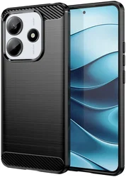 Xiaomi Redmi Note 14 4G Hoesje Geborsteld TPU Flexibele Back Cover Zwart afbeelding