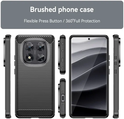 Xiaomi Poco X7 / Redmi Note 14 Pro 5G Hoesje Geborsteld TPU Back Cover Zwart afbeelding 4