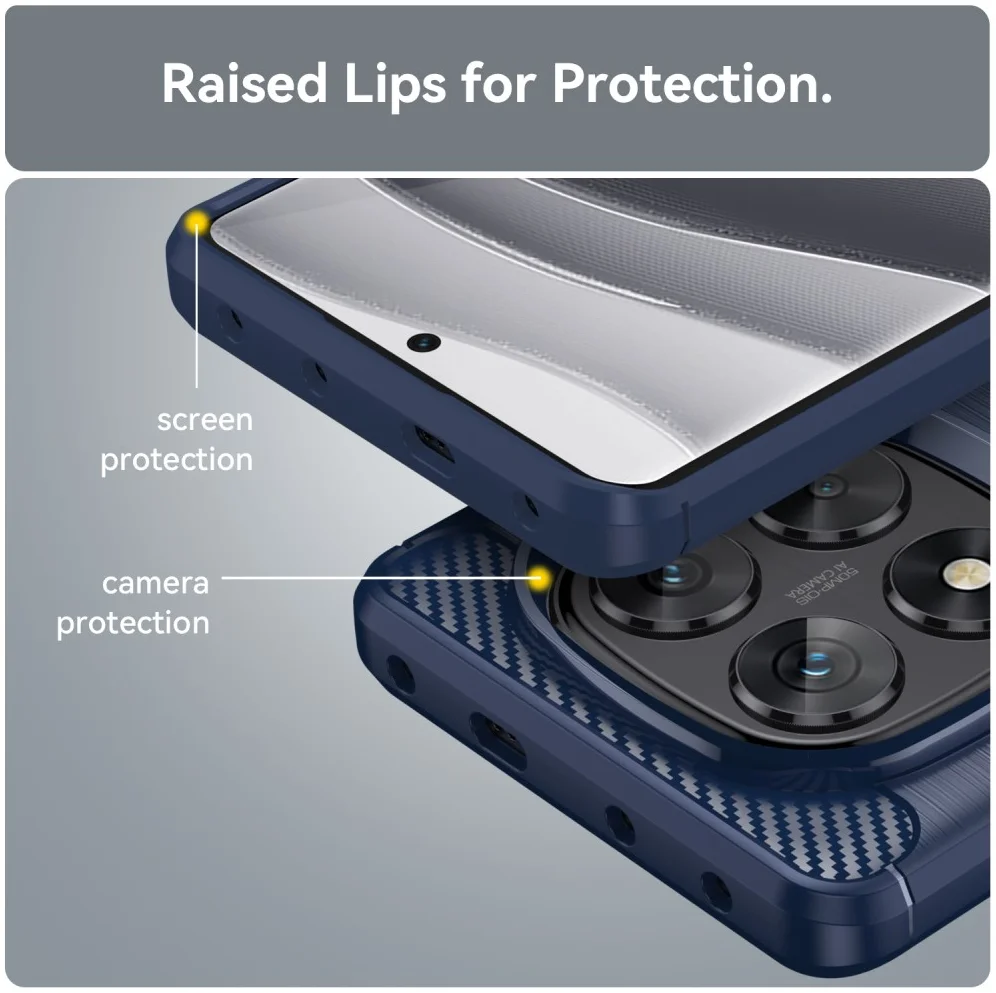 Xiaomi Poco X7 / Redmi Note 14 Pro 5G Hoesje Geborsteld TPU Back Cover Blauw afbeelding 8