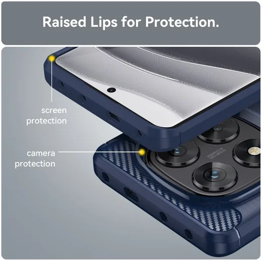 Xiaomi Poco X7 / Redmi Note 14 Pro 5G Hoesje Geborsteld TPU Back Cover Blauw afbeelding 8