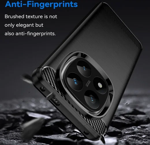 Xiaomi Redmi Note 14 Pro+ Hoesje Geborsteld TPU Flexibele Back Cover Zwart afbeelding 4