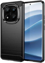 Xiaomi Redmi Note 14 Pro+ Hoesje Geborsteld TPU Flexibele Back Cover Zwart afbeelding