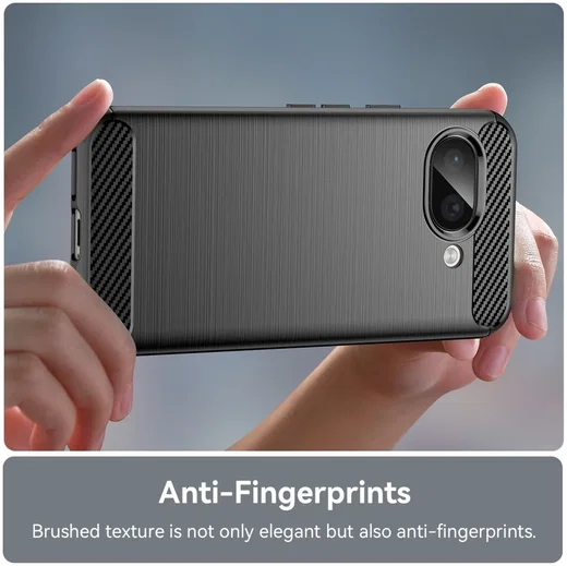 Google Pixel 9a Hoesje Geborsteld TPU Flexibele Back Cover Zwart afbeelding 7