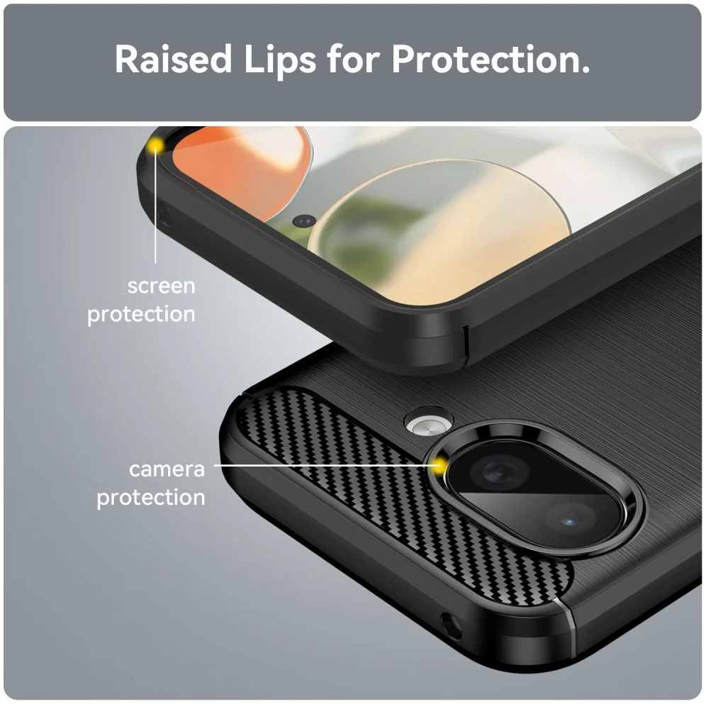 Google Pixel 9a Hoesje Geborsteld TPU Flexibele Back Cover Zwart afbeelding 8