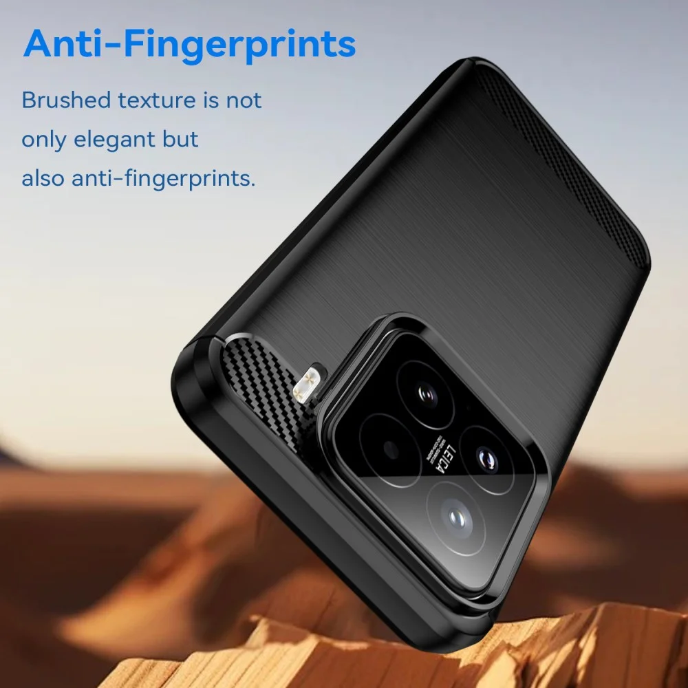 Xiaomi 15 Hoesje Geborsteld TPU Flexibele Back Cover Zwart afbeelding 2