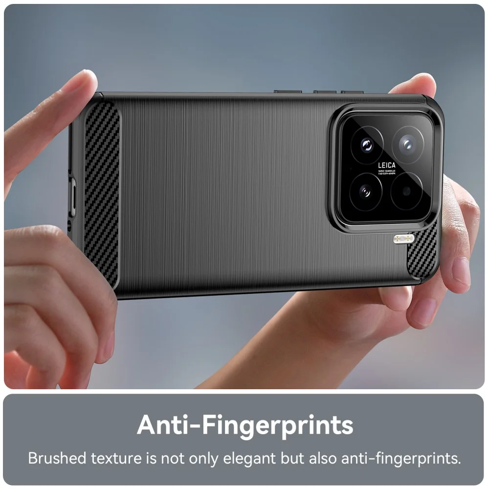 Xiaomi 15 Hoesje Geborsteld TPU Flexibele Back Cover Zwart afbeelding 5