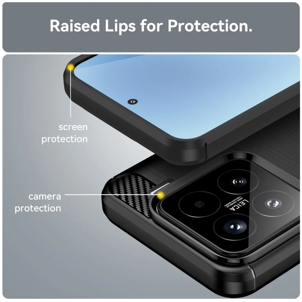 Xiaomi 15 Hoesje Geborsteld TPU Flexibele Back Cover Zwart afbeelding 6
