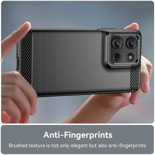 Motorola Moto G75 Hoesje Geborsteld TPU Flexibele Back Cover Zwart afbeelding 6