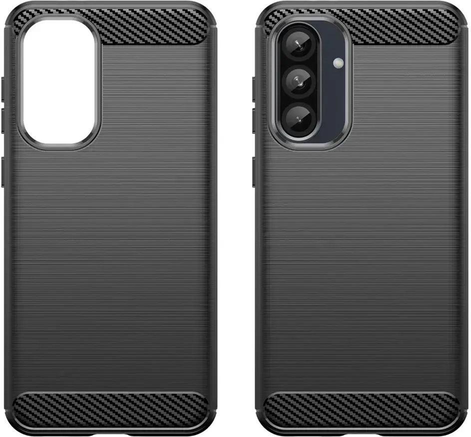 Samsung Galaxy A36 Hoesje Geborsteld TPU Flexibele Back Cover Zwart afbeelding 2