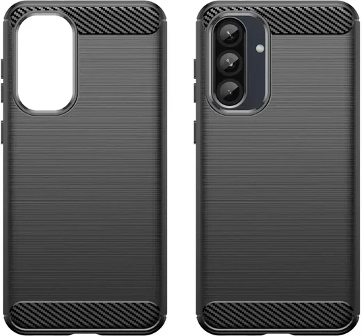Samsung Galaxy A36 Hoesje Geborsteld TPU Flexibele Back Cover Zwart afbeelding 2