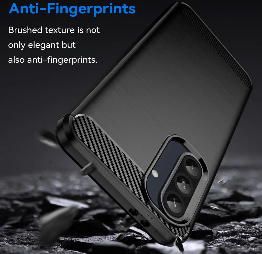 Samsung Galaxy A36 Hoesje Geborsteld TPU Flexibele Back Cover Zwart afbeelding 4