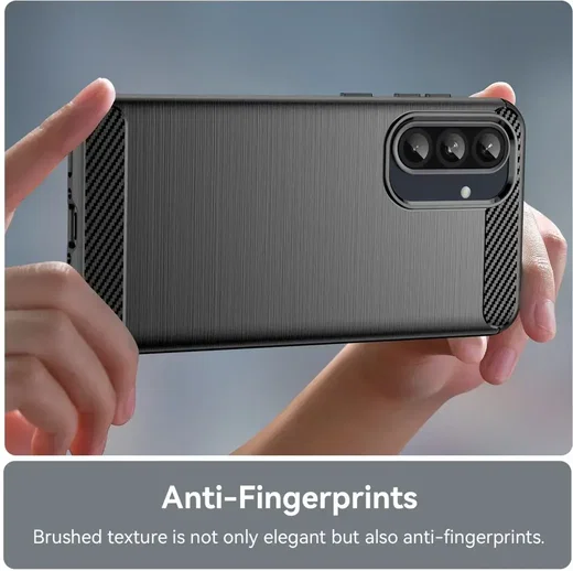 Samsung Galaxy A36 Hoesje Geborsteld TPU Flexibele Back Cover Zwart afbeelding 6