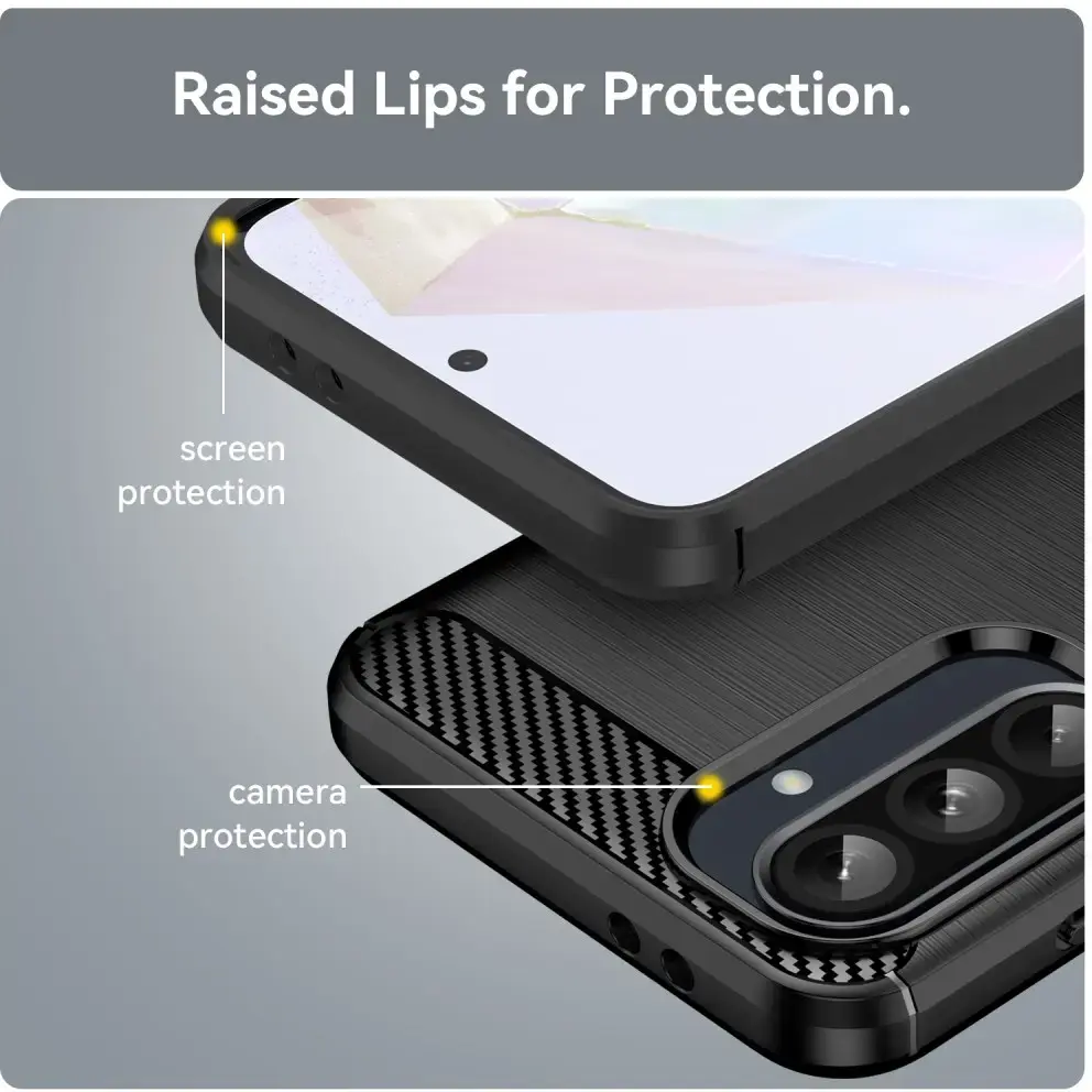 Samsung Galaxy A36 Hoesje Geborsteld TPU Flexibele Back Cover Zwart afbeelding 7