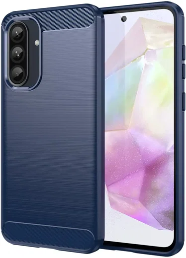 Samsung Galaxy A36 Hoesje Geborsteld TPU Flexibele Back Cover Blauw afbeelding 1