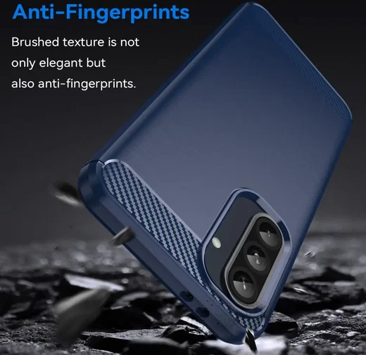 Samsung Galaxy A36 Hoesje Geborsteld TPU Flexibele Back Cover Blauw afbeelding 4