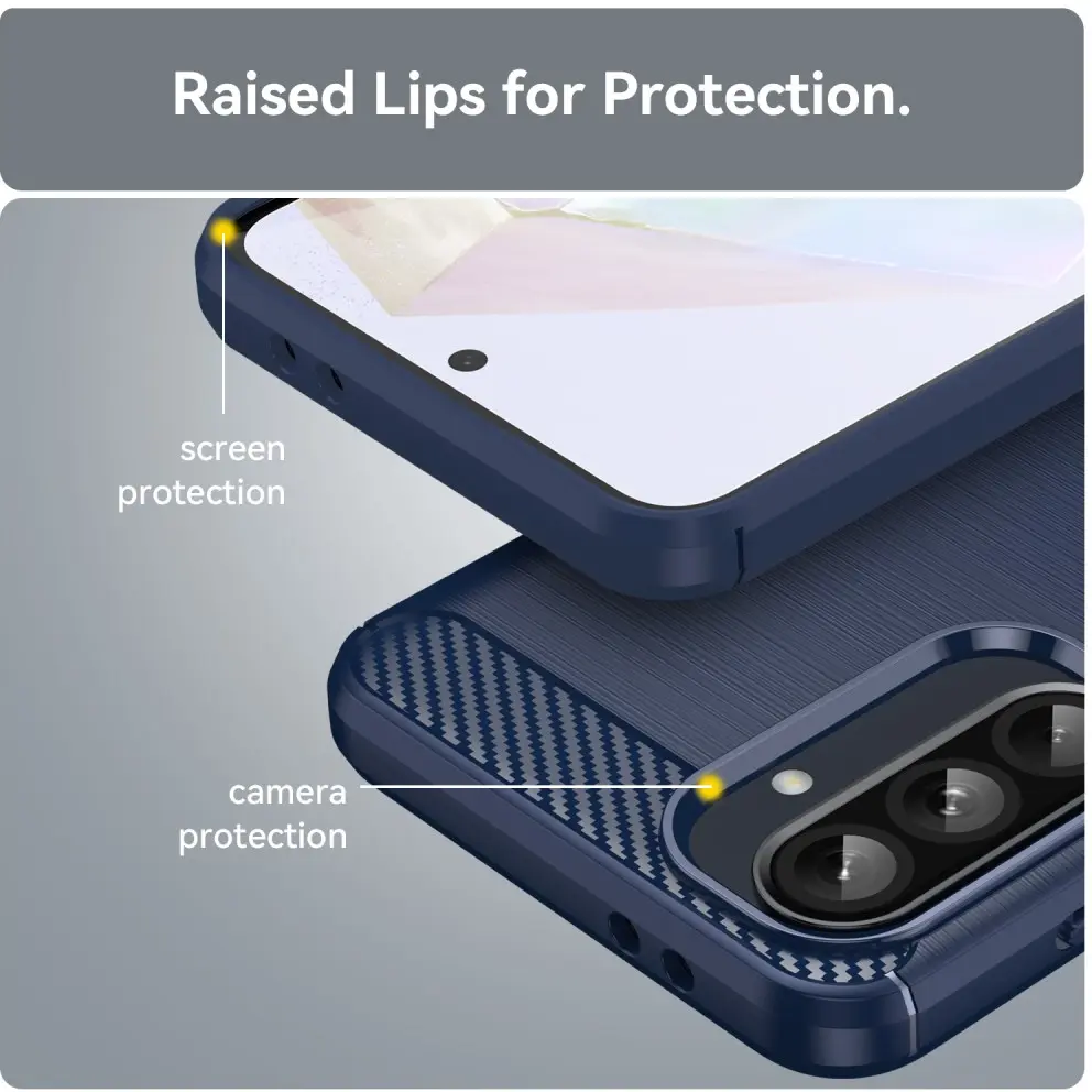 Samsung Galaxy A36 Hoesje Geborsteld TPU Flexibele Back Cover Blauw afbeelding 7