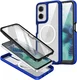 Motorola Moto G35 Hoesje Full Protect 360° Cover met MagSafe Blauw