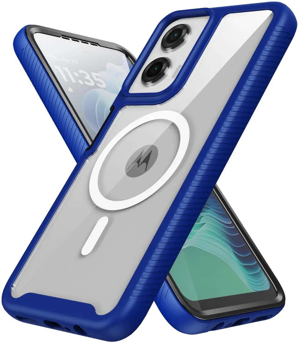 Motorola Moto G35 Hoesje Full Protect 360° Cover met MagSafe Blauw afbeelding 3