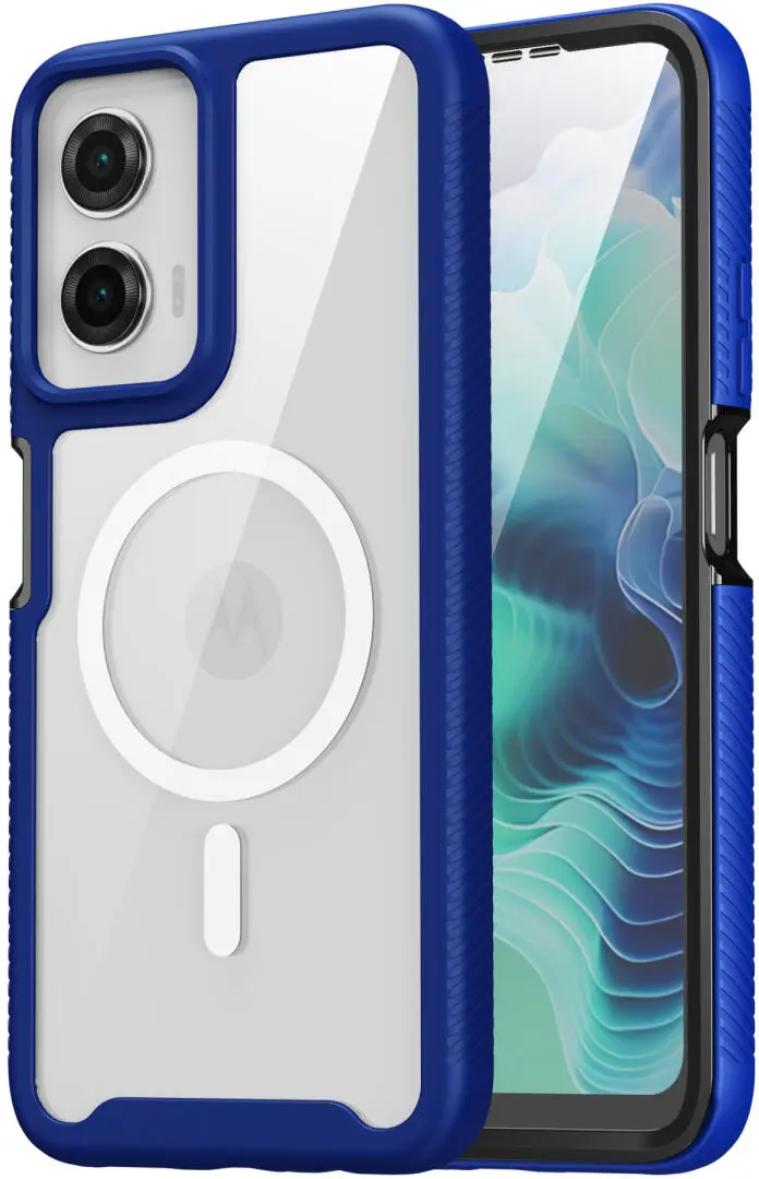 Motorola Moto G35 Hoesje Full Protect 360° Cover met MagSafe Blauw afbeelding 4