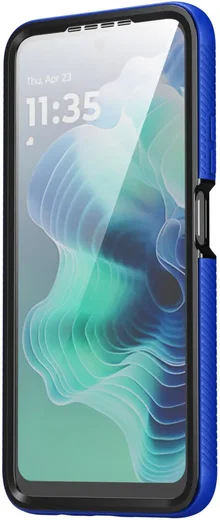 Motorola Moto G35 Hoesje Full Protect 360° Cover met MagSafe Blauw afbeelding 7