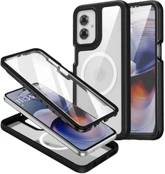 Motorola Moto G55 Hoesje Full Protect 360° Cover met MagSafe Zwart afbeelding