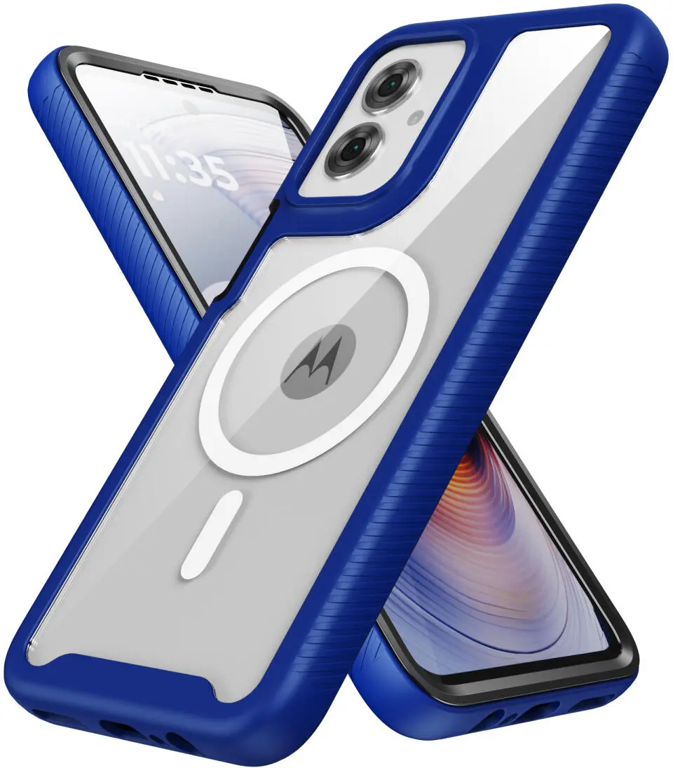 Motorola Moto G55 Hoesje Full Protect 360° Cover met MagSafe Blauw afbeelding 3