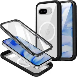 Google Pixel 9a Hoesje Full Protect 360° Cover met MagSafe Zwart afbeelding