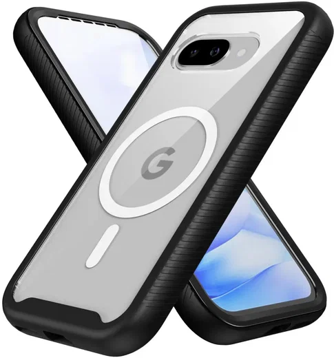 Google Pixel 9a Hoesje Full Protect 360° Cover met MagSafe Zwart afbeelding 3