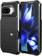 Google Pixel 9a TPU Back Cover met Kunstleren Wallet Zwart afbeelding 2