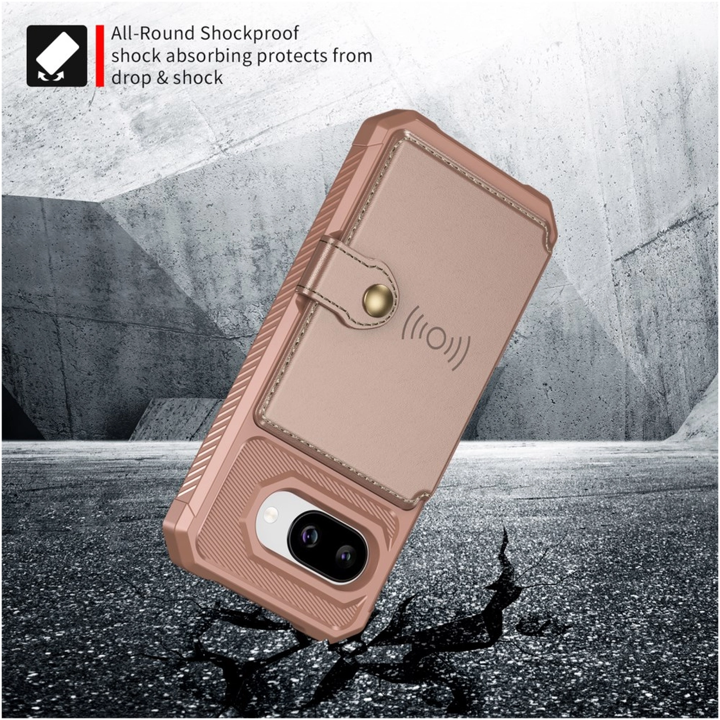 Google Pixel 9a Hoesje 3-in-1 Pasjes Portemonnee Back Cover Roze afbeelding 6