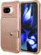Google Pixel 9a TPU Back Cover met Kunstleren Wallet Roze afbeelding 2